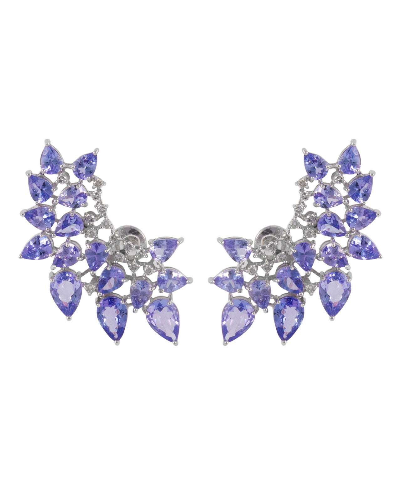 Brinco Ear Cuff Tanzanita e Brilhantes 6,03 CT – vista frontal