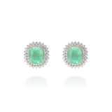 Brinco Cushion Esmeralda Colombiana e Brilhantes 17.48 CT