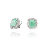 Brinco Cushion Esmeralda Colombiana e Brilhantes 17.48 CT