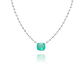 Colar Esmeralda Colombiana Cushion e Brilhantes 9.94 CT