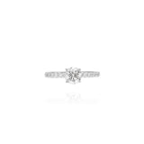 Anel Solitário Diamante com Brilhantes 0.74 CT