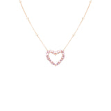 Colar Coração Safiras Rosas e Brilhantes 3.2 CT