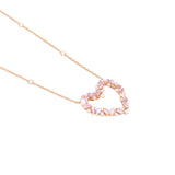 Colar Coração Safiras Rosas e Brilhantes 3.2 CT