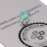 Anel Three Stone Turmalina Paraíba e Brilhantes 3.06 CT