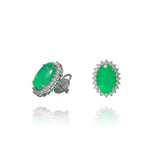 Brinco Oval Esmeralda Colombiana e Brilhantes 19.2 CT