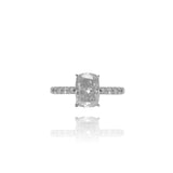 Anel Solitário Diamante Cushion e Brilhantes 1.95 CT