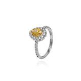 Anel Gota Fancy Yellow e Brilhantes 1.74 CT
