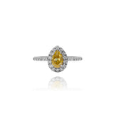 Anel Gota Fancy Yellow e Brilhantes 1.74 CT