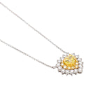 Colar Coração Diamante Fancy Yellow e Brilhantes 2.04 CT