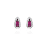 Brinco Gota Turmalina Rosa e Brilhantes 7.82CT