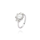 Anel Three Stone Diamante Emerald 3.31 CT