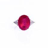 Anel Rubelita e Diamantes Navetes 11 CT