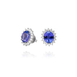 Brinco Oval Tanzanita e Brilhantes 8.19 CT