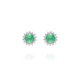 Brinco Redondo Esmeralda e Brilhantes 2.5 CT