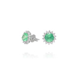 Brinco Redondo Esmeralda e Brilhantes 2.5 CT