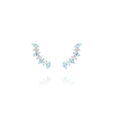 Brinco Ear Cuff Navetes Turmalina Paraíba e Diamantes 2.76 CT