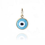 PINGENTE OLHO GREGO AZUL TURQUESA MURANO