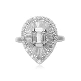 ANEL GOTA DIAMANTES BAGUETES E BRILHANTES 1.2 CT