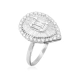 ANEL GOTA DIAMANTES BAGUETES E BRILHANTES 1.2 CT