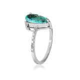 ANEL GOTA TURMALINA PARAÍBA E BRILHANTES 1 CT