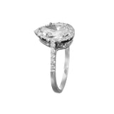 ANEL SOLITÁRIO DIAMANTE GOTA E BRILHANTES 2.05 CT