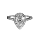 ANEL SOLITÁRIO DIAMANTE GOTA E BRILHANTES 2.05 CT