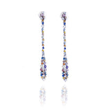 BRINCO CASCATA SAFIRAS COLORIDAS E BRILHANTES 2.3 CT