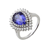 ANEL GOTA TANZANITA E BRILHANTES 4.3 CT