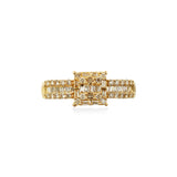 ANEL MEIA ALIANÇA DIAMANTES BAGUETE E BRILHANTES 0.5 CT