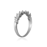 MEIA ALIANÇA DIAMANTES NAVETE