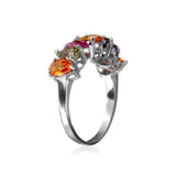 MEIA ALIANÇA SAFIRAS COLORIDAS 3.1 CT