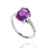 ANEL OVAL RUBI E BRILHANTES 2.9 CT