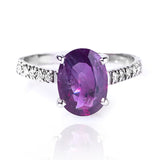 ANEL OVAL RUBI E BRILHANTES 2.9 CT